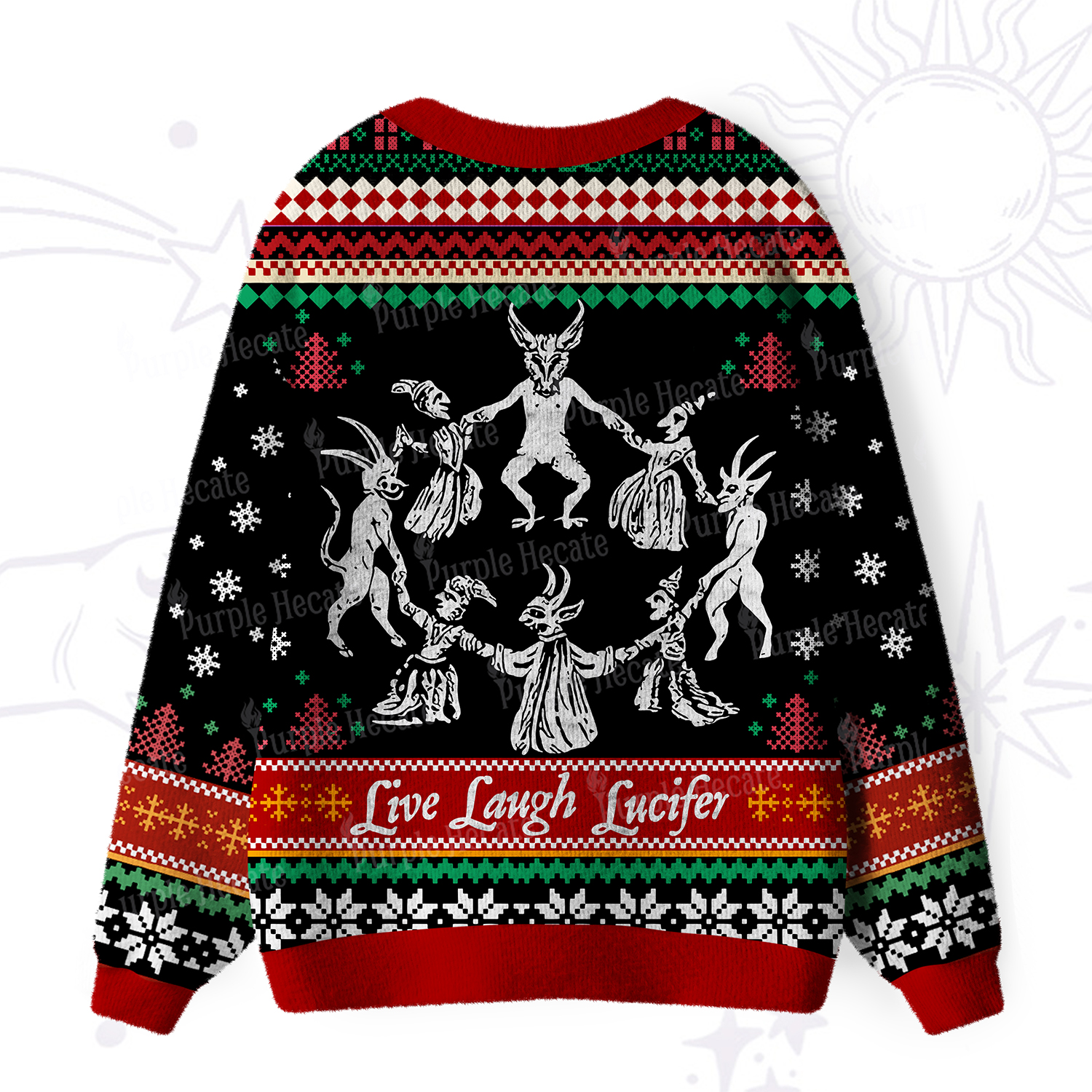 Purplehecate Live Laugh Lucifer Ugly Cardigan Sweaters