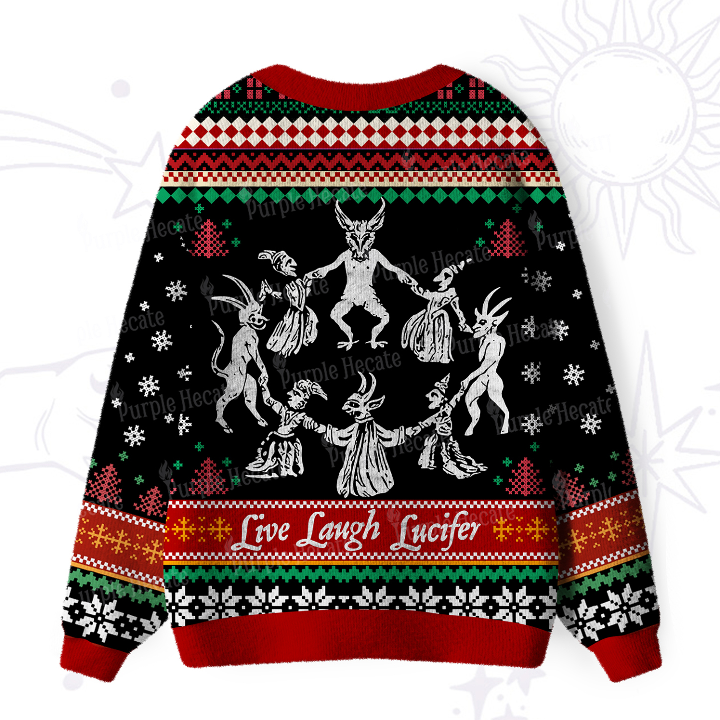 Purplehecate Live Laugh Lucifer Ugly Cardigan Sweaters