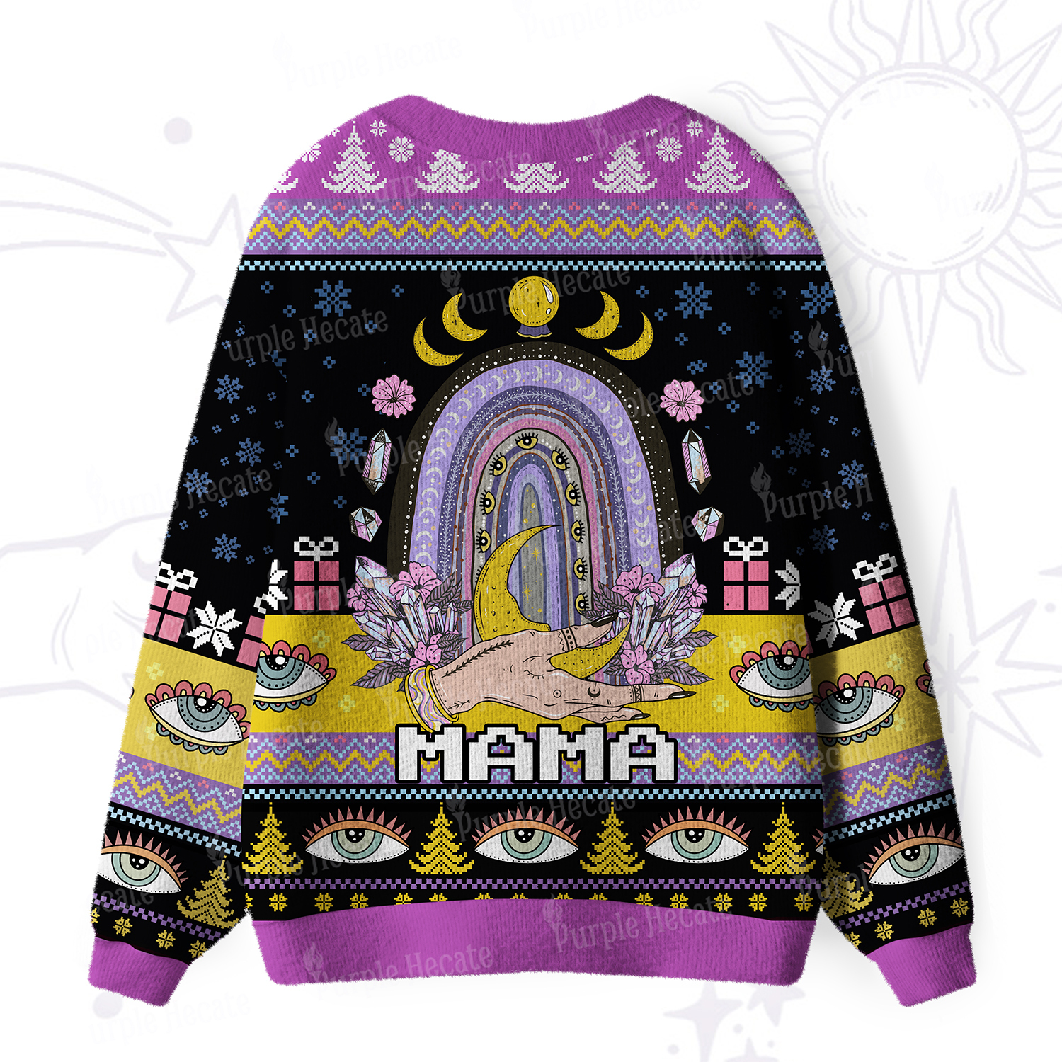 Purplehecate Gothic Mama Rainbow Ugly Cardigan Sweaters