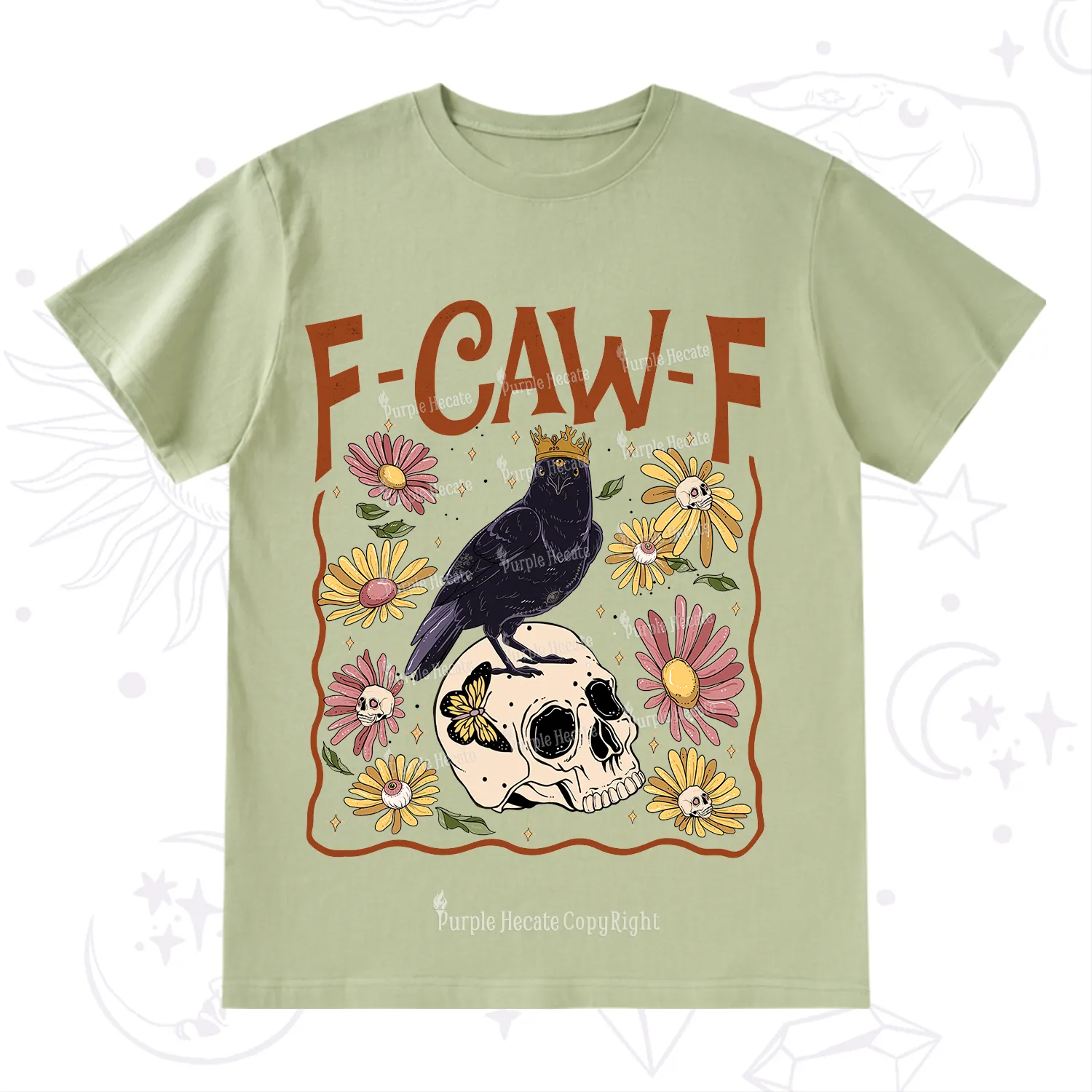 Purplehecate Funny F-Caw-F Crow T-Shirt