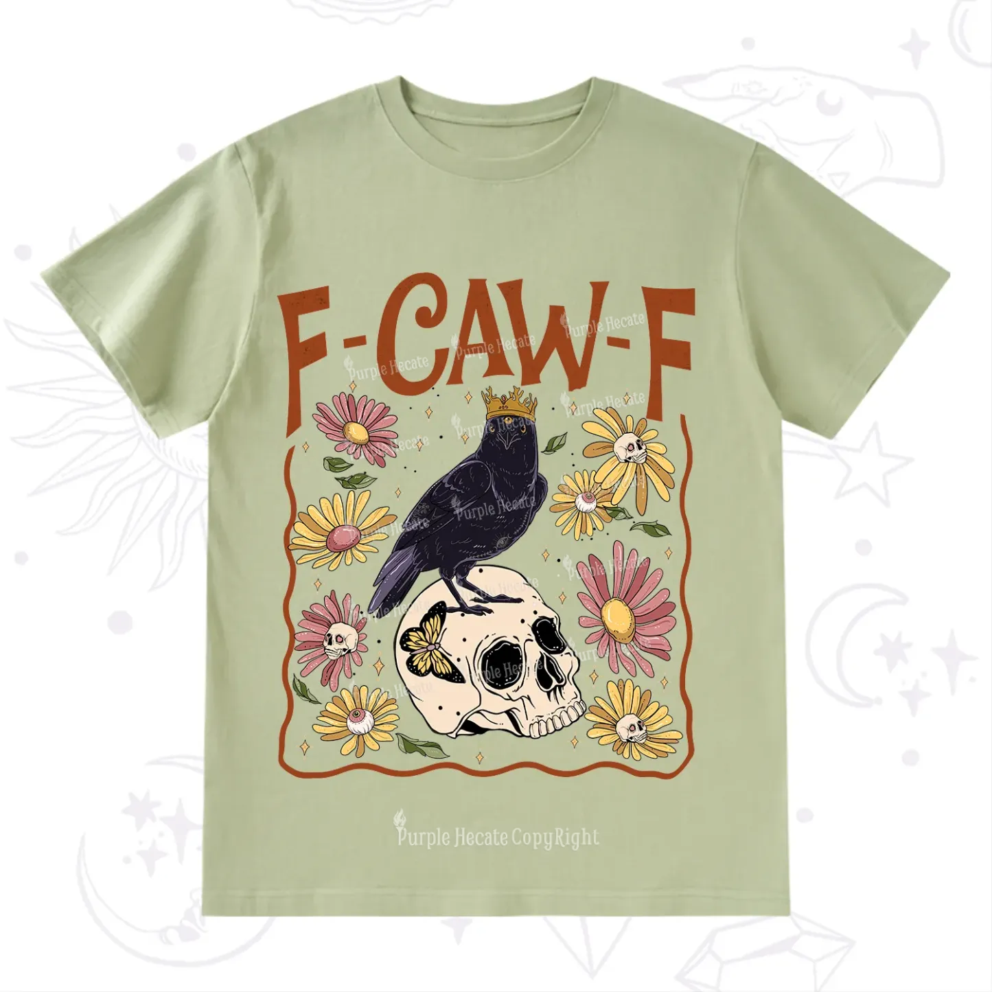 Purplehecate Funny F-Caw-F Crow T-Shirt