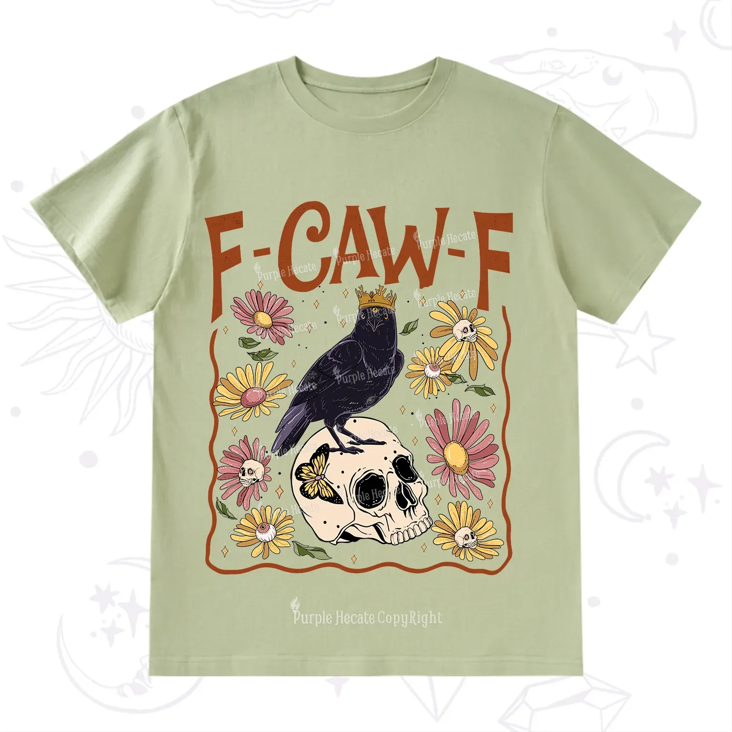 Purplehecate Funny F-Caw-F Crow T-Shirt