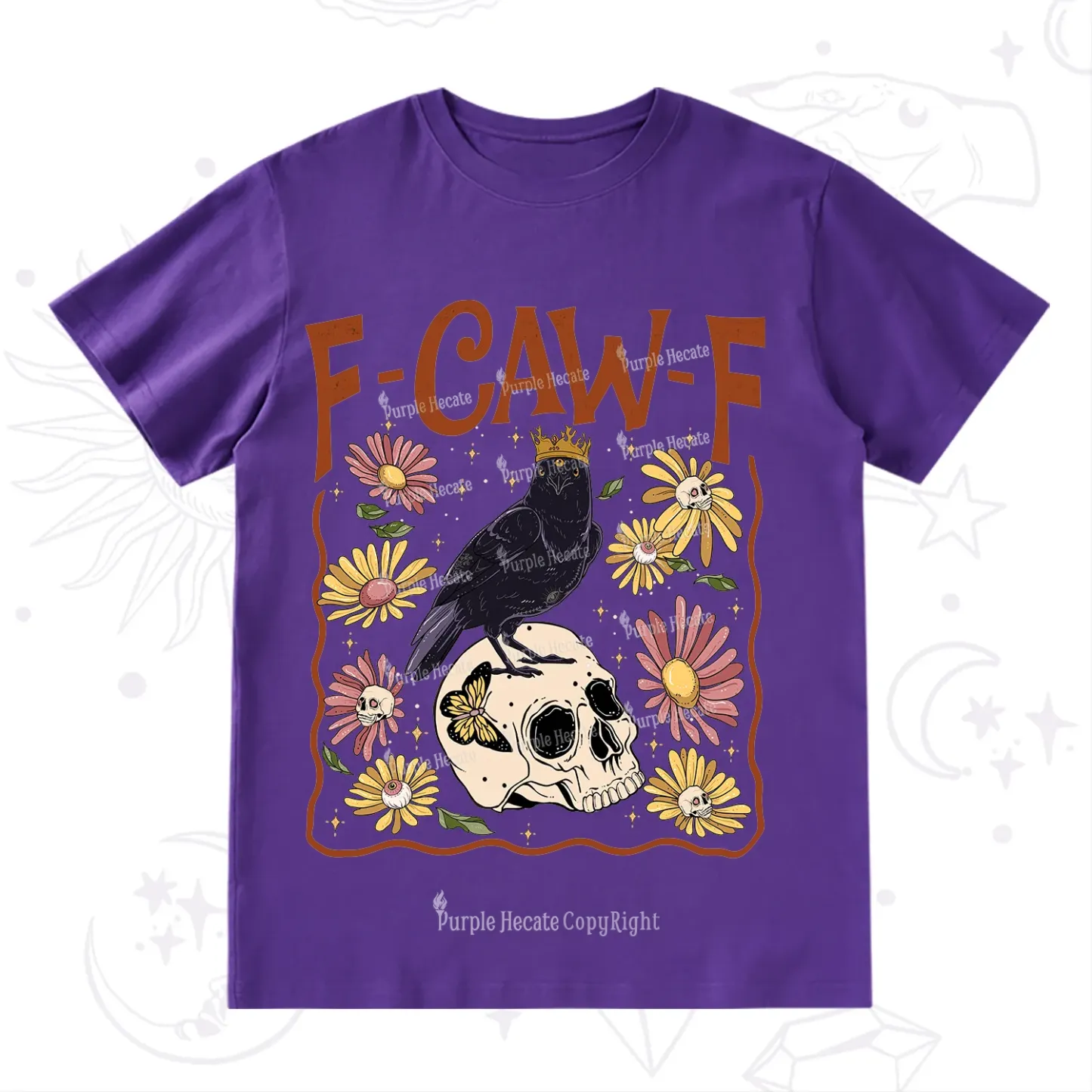 Purplehecate Funny F-Caw-F Crow T-Shirt