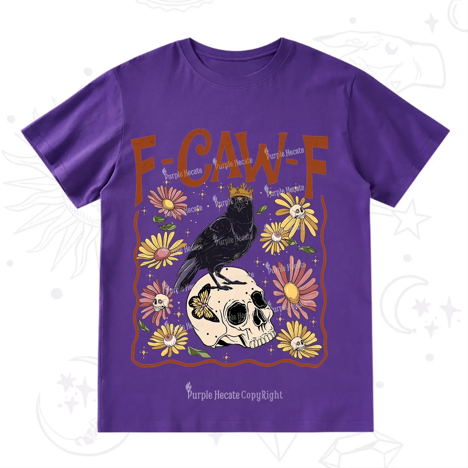 Purplehecate Funny F-Caw-F Crow T-Shirt