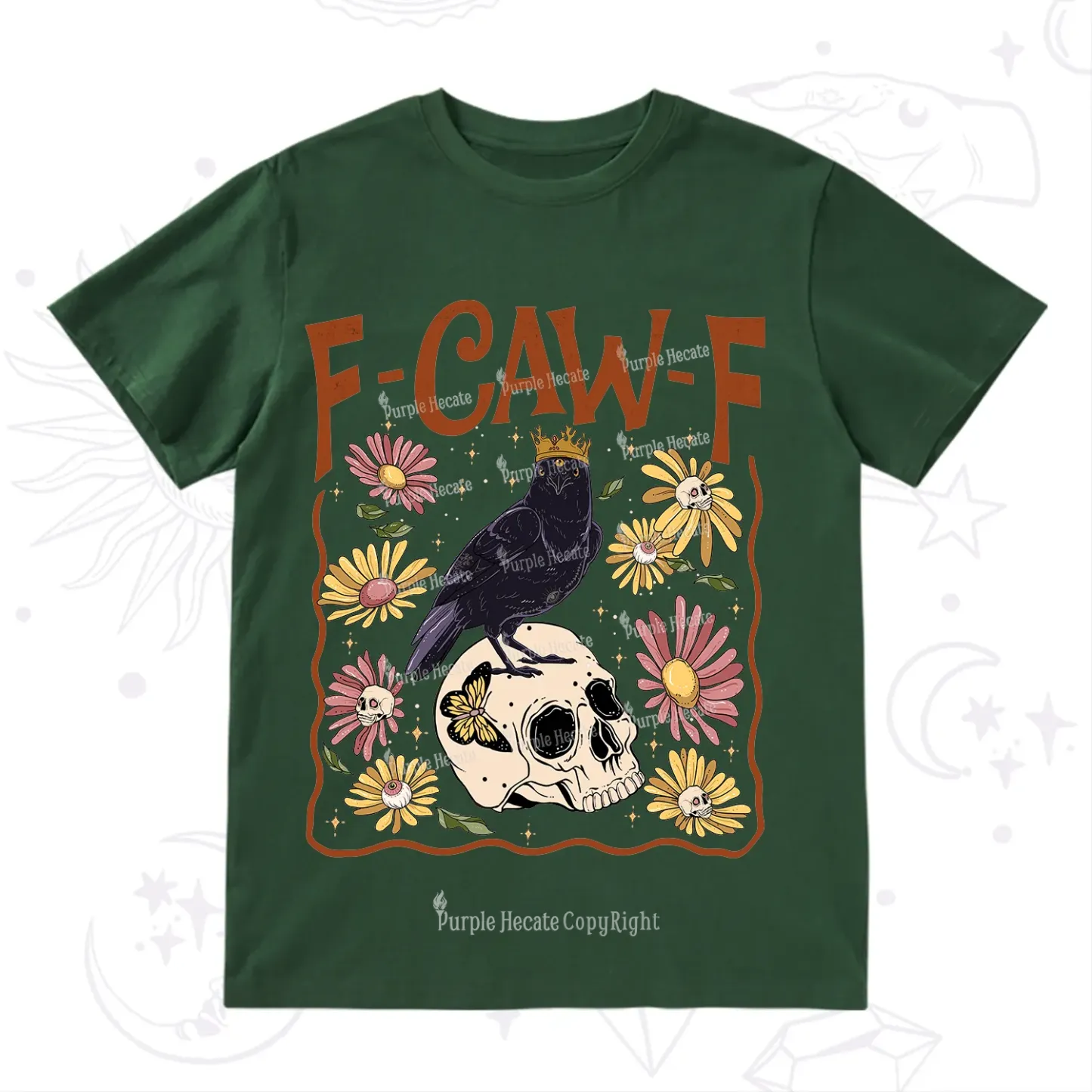 Purplehecate Funny F-Caw-F Crow T-Shirt