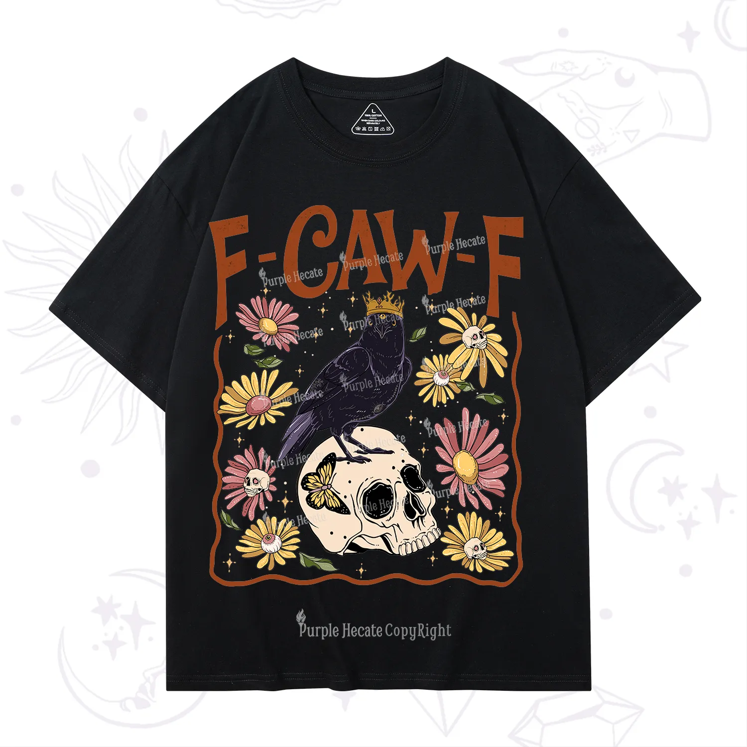 Purplehecate Funny F-Caw-F Crow T-Shirt