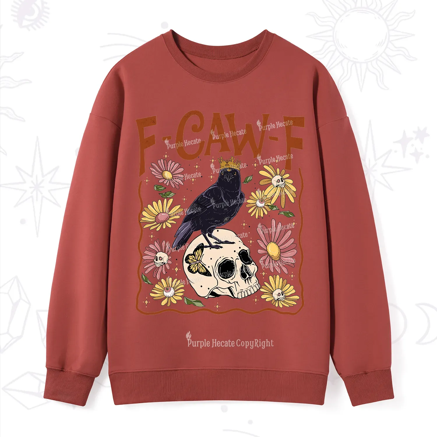 Purplehecate Funny F-Caw-F Crow Sweatshirt
