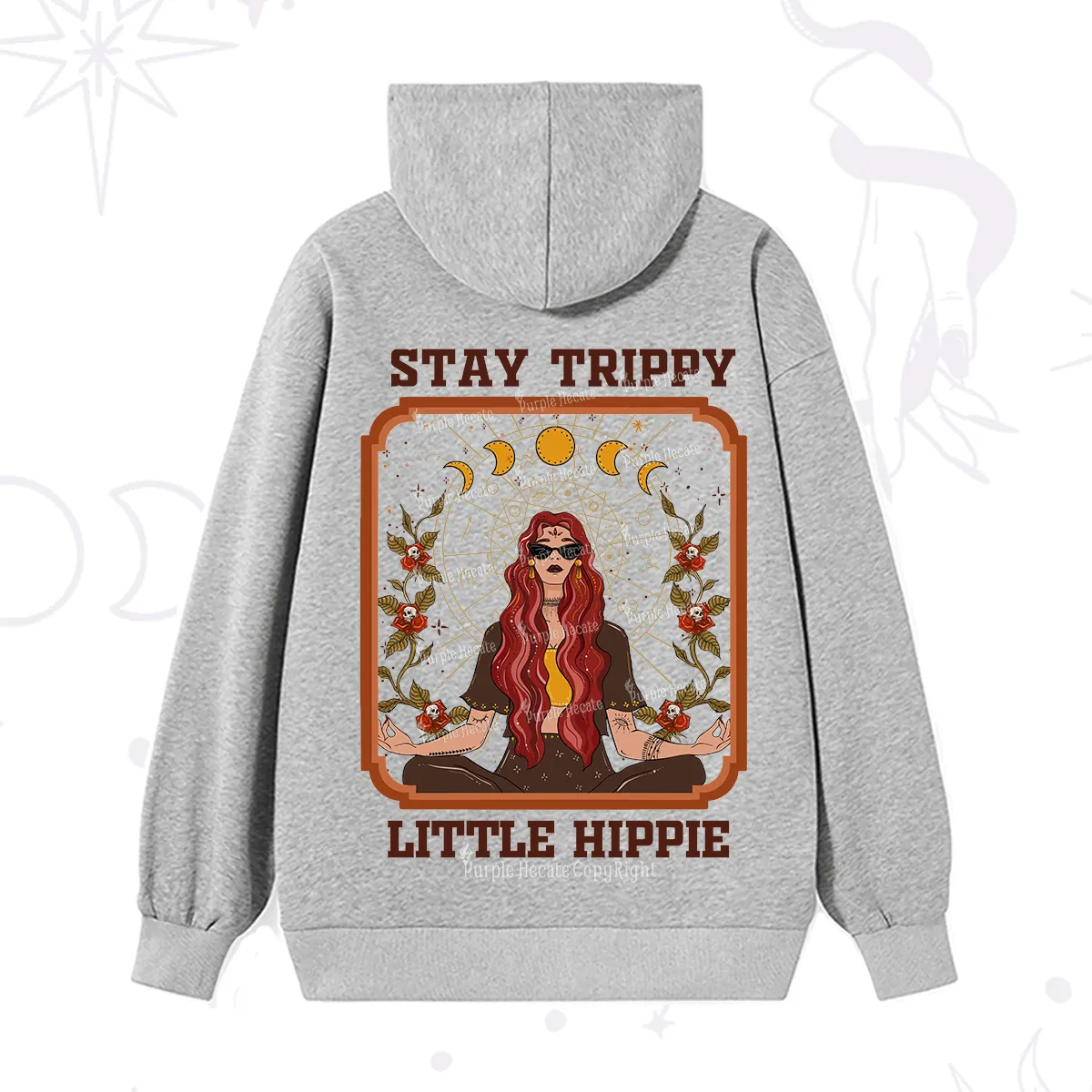 Purplehecate Stay Trippy Little Witchy Hippie Hoodie