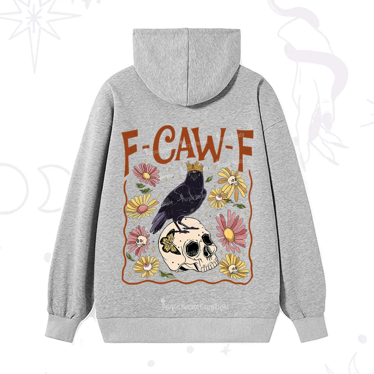Purplehecate Funny F-Caw-F Crow Hoodie