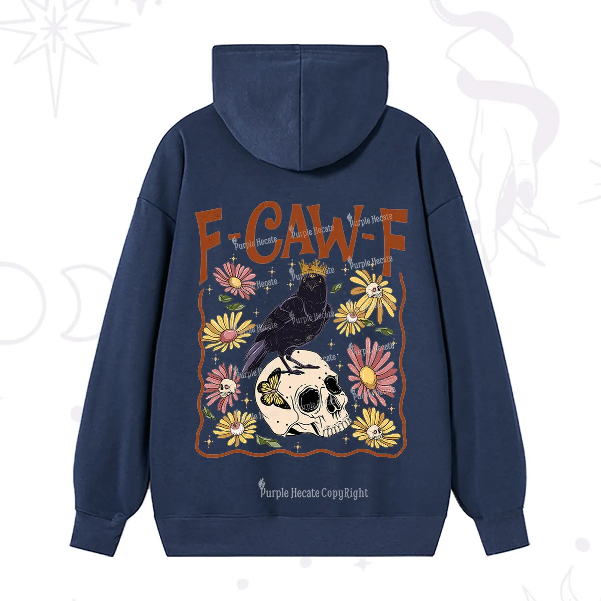Purplehecate Funny F-Caw-F Crow Hoodie
