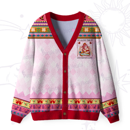 Purplehecate My Alone Time Is For Everyone's Safety Ugly Cardigan Sweaters