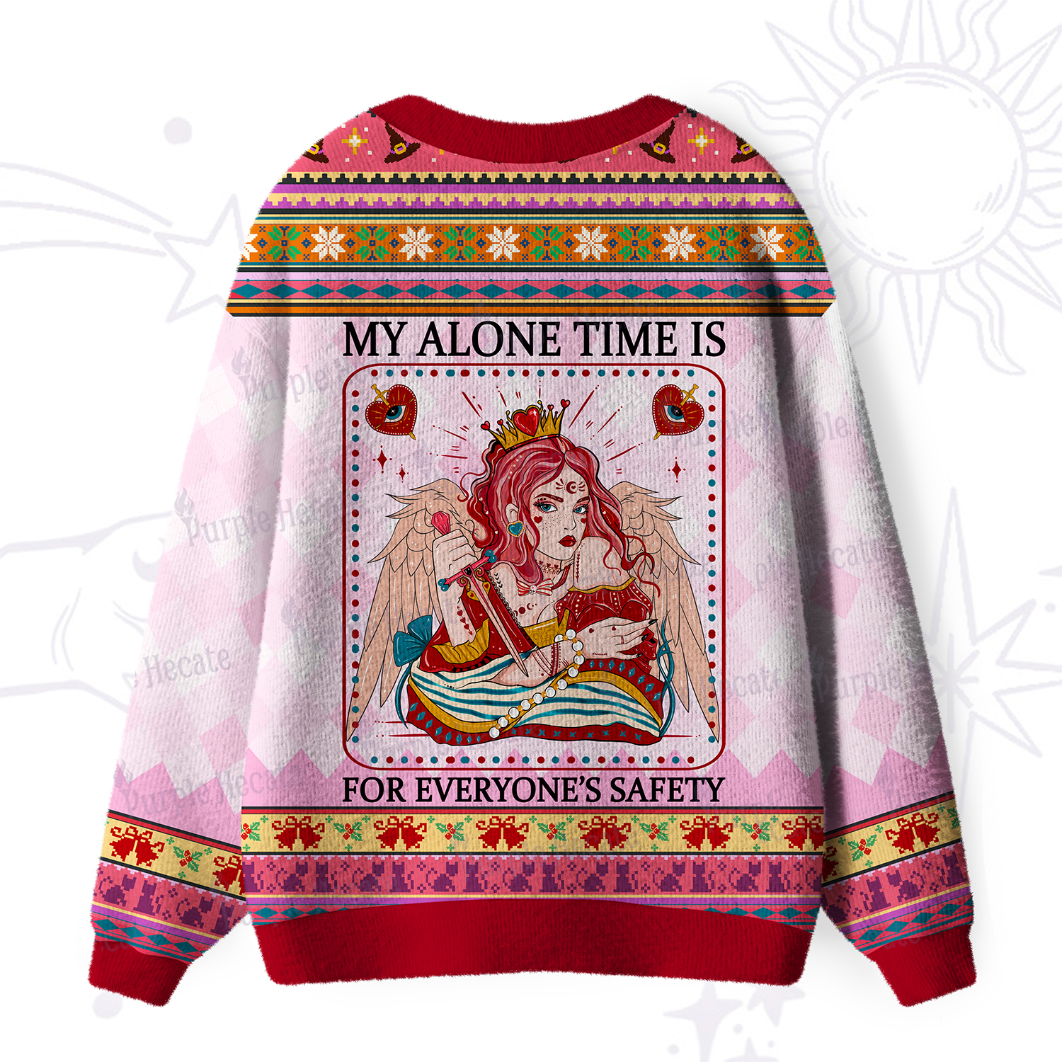 Purplehecate My Alone Time Is For Everyone's Safety Ugly Cardigan Sweaters