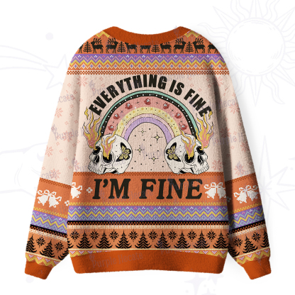 Purplehecate Everything Is Fine Ugly Cardigan Sweaters