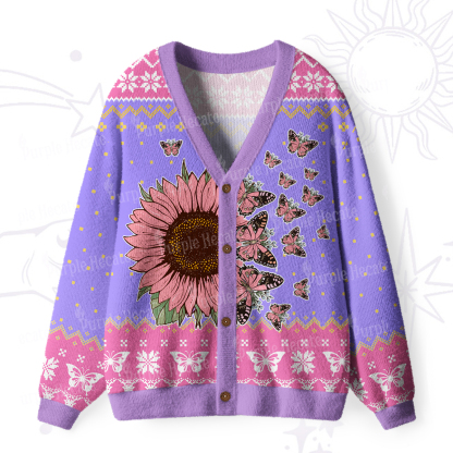 Purplehecate Enchanted Sunflower Garden Ugly Cardigan Sweaters