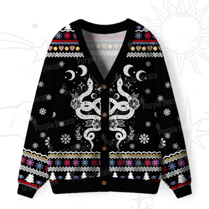 Purplehecate Lunar Serpent Alchemy Ugly Cardigan Sweaters