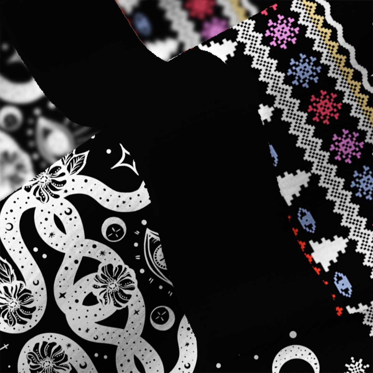 Purplehecate Lunar Serpent Alchemy Ugly Cardigan Sweaters