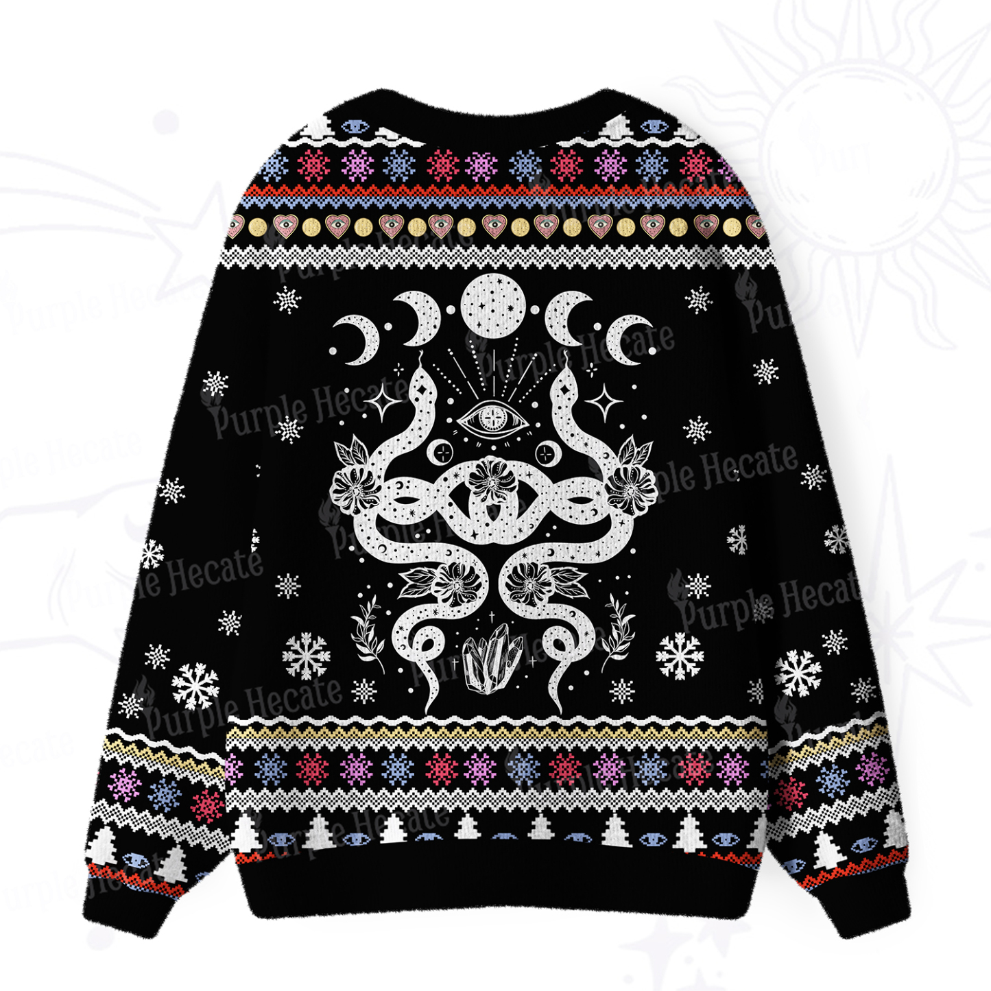 Purplehecate Lunar Serpent Alchemy Ugly Cardigan Sweaters