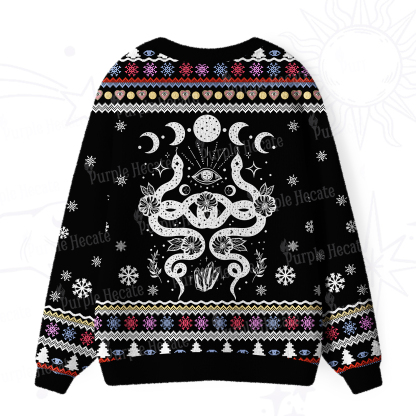 Purplehecate Lunar Serpent Alchemy Ugly Cardigan Sweaters