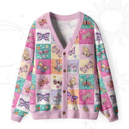 Purplehecate Dreamy Butterfly Garden Ugly Cardigan Sweaters
