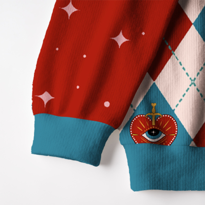 Purplehecate Queen of Hearts Ugly Cardigan Sweaters