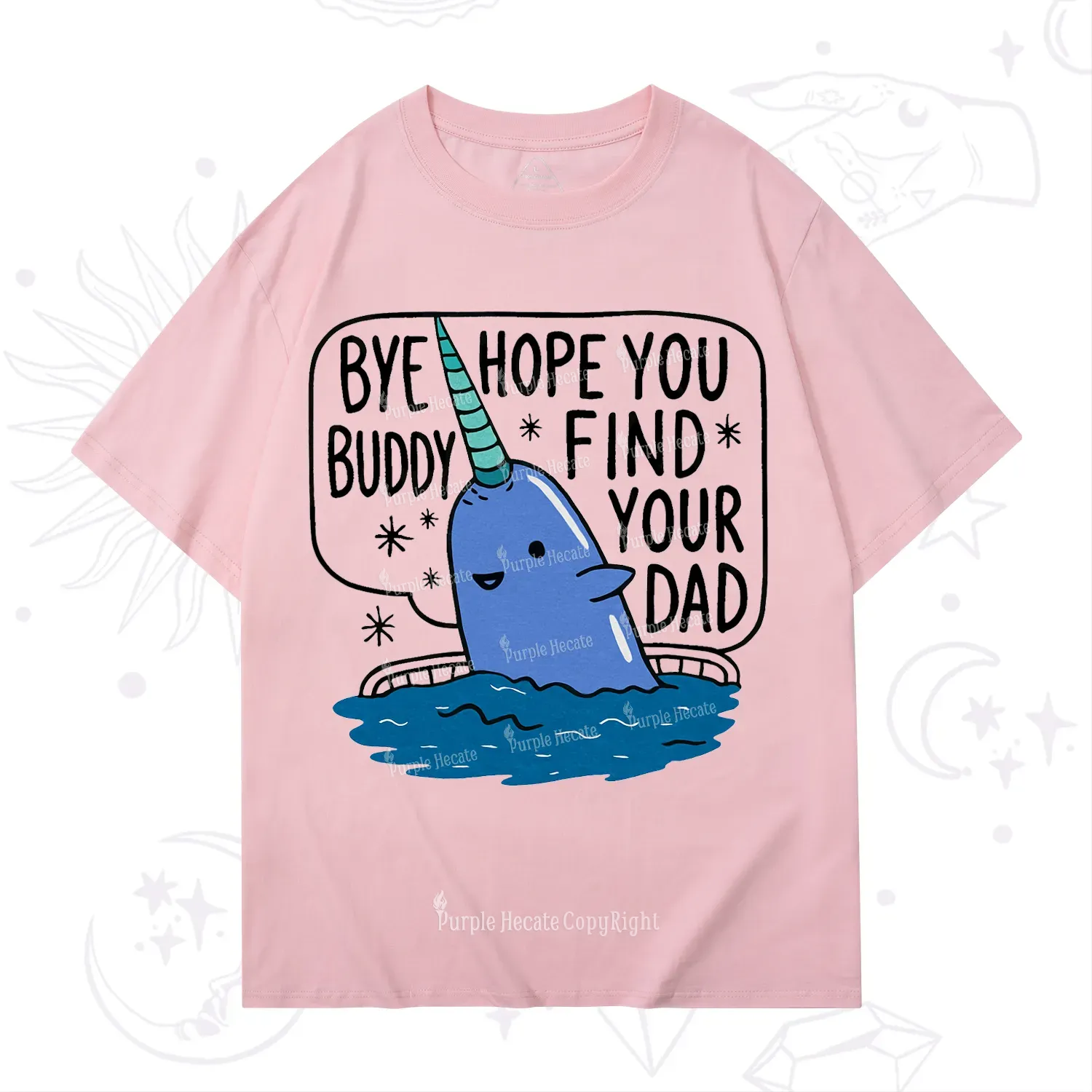Purplehecate Good Luck Buddy Whale Christmas T-Shirt