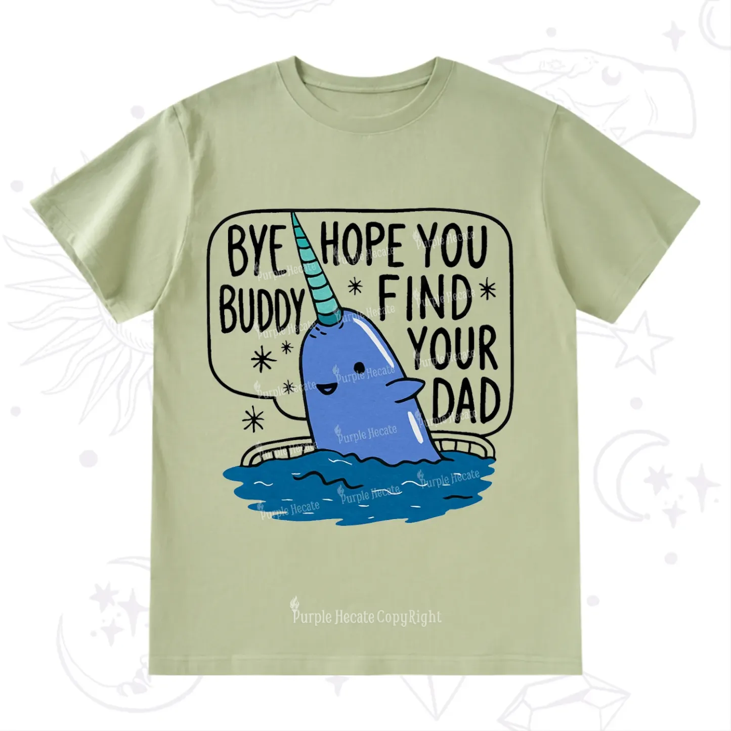 Purplehecate Good Luck Buddy Whale Christmas T-Shirt