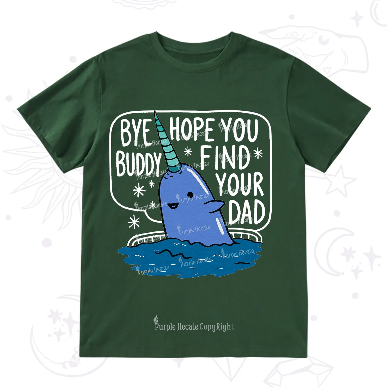 Purplehecate Good Luck Buddy Whale Christmas T-Shirt