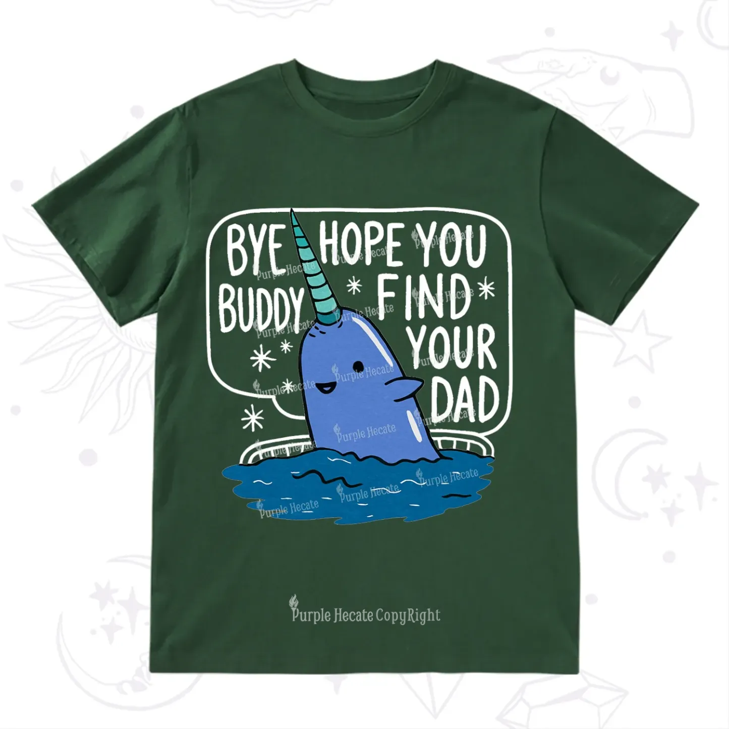 Purplehecate Good Luck Buddy Whale Christmas T-Shirt