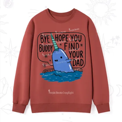 Purplehecate Good Luck Buddy Whale Christmas Sweatshirt