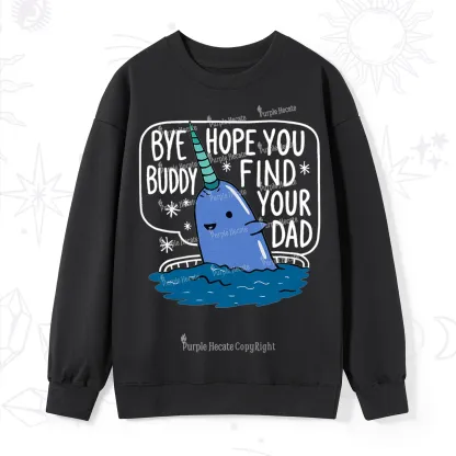 Purplehecate Good Luck Buddy Whale Christmas Sweatshirt