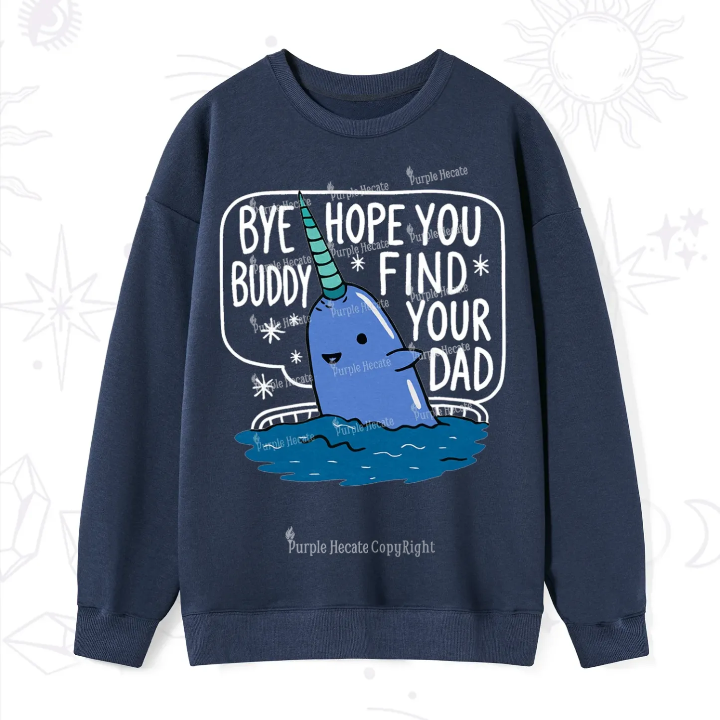 Purplehecate Good Luck Buddy Whale Christmas Sweatshirt