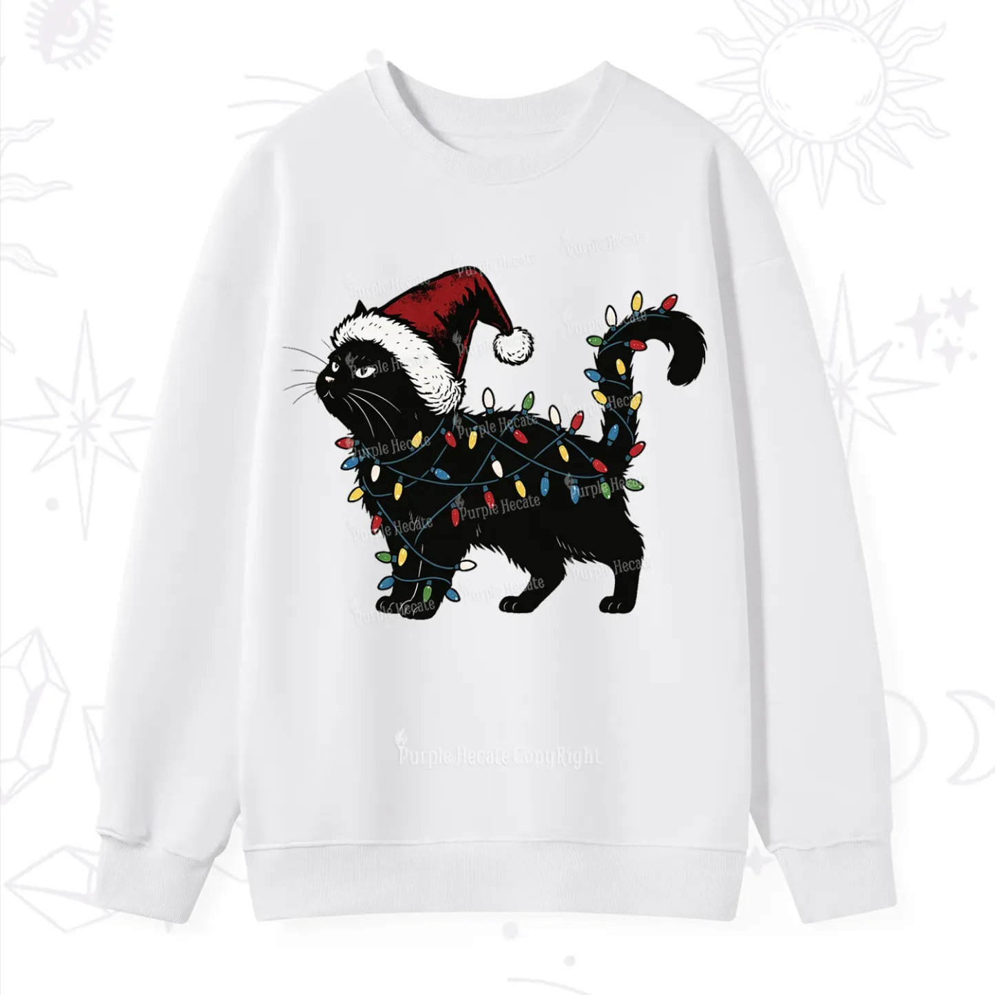 Purplehecate Cute Cat Christmas Sweatshirt