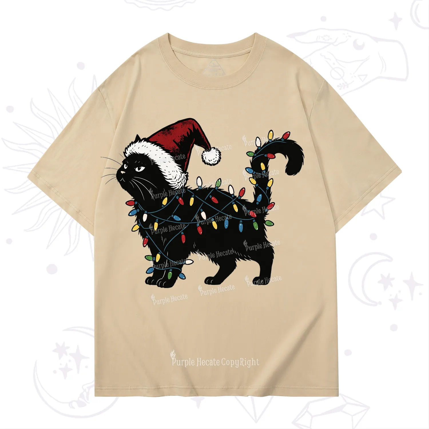 Purplehecate Cute Cat Christmas T-Shirt