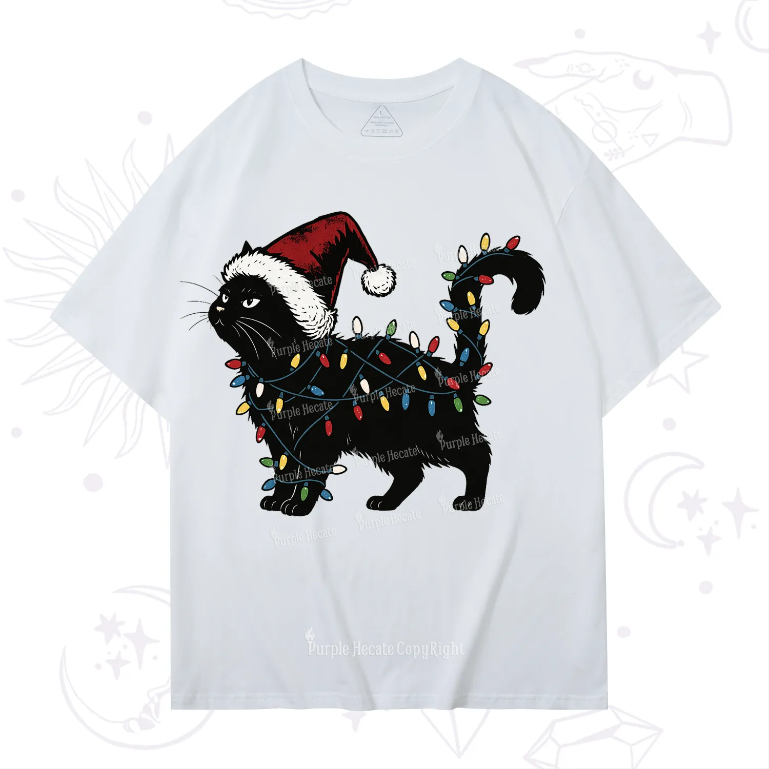Purplehecate Cute Cat Christmas T-Shirt