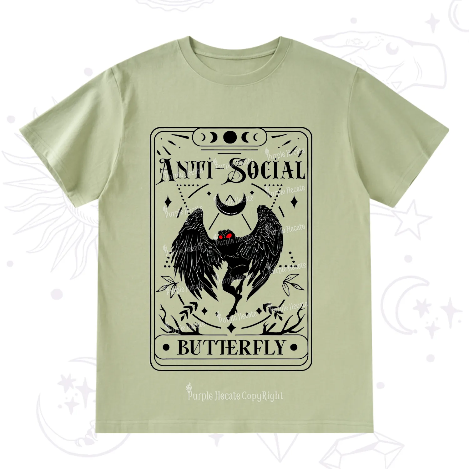Purplehecate The Antisocial Butterfly Oracle Card T-Shirt