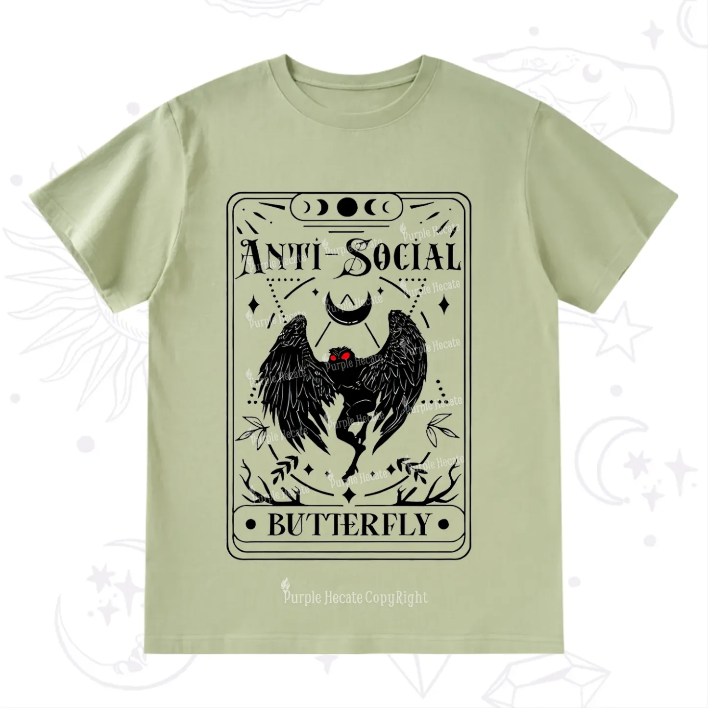 Purplehecate The Antisocial Butterfly Oracle Card T-Shirt