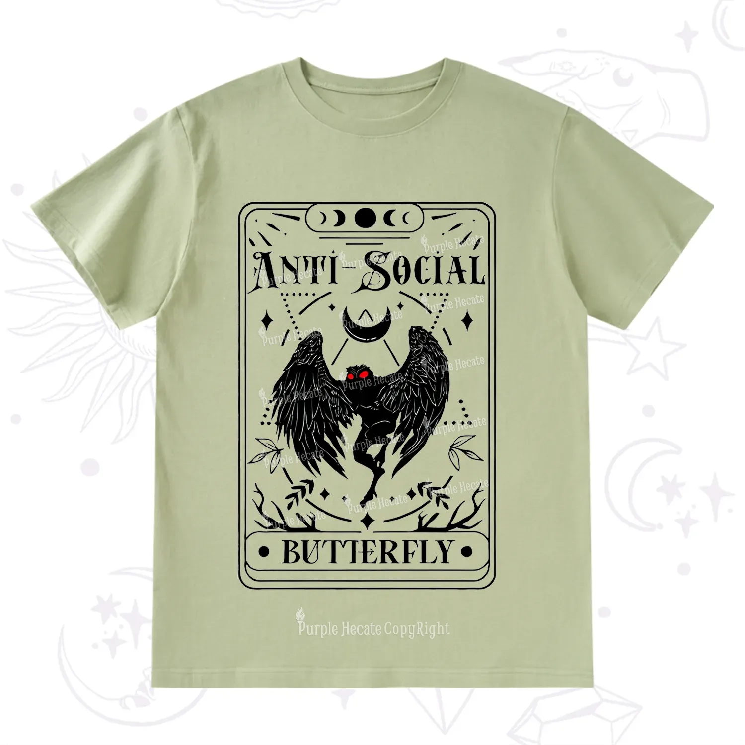 Purplehecate The Antisocial Butterfly Oracle Card T-Shirt