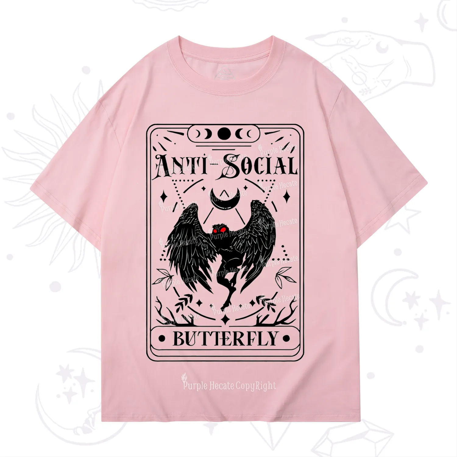 Purplehecate The Antisocial Butterfly Oracle Card T-Shirt