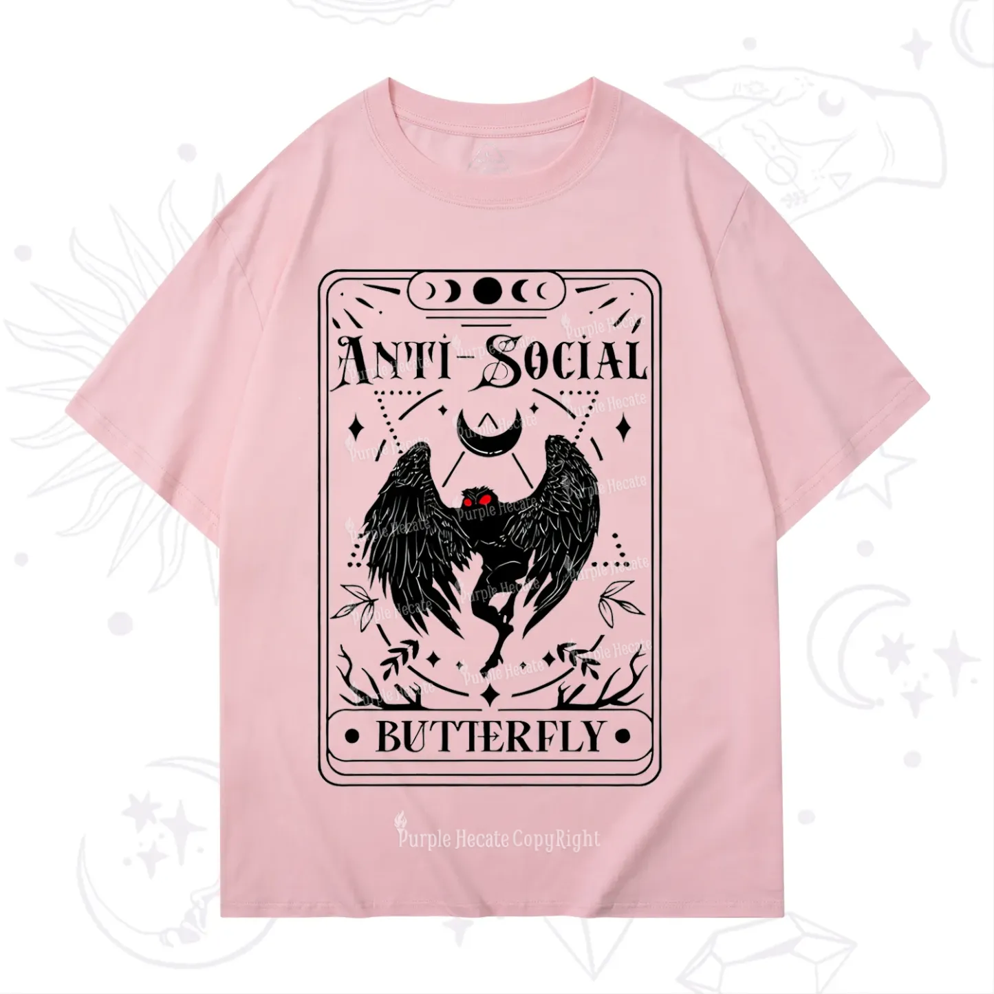 Purplehecate The Antisocial Butterfly Oracle Card T-Shirt