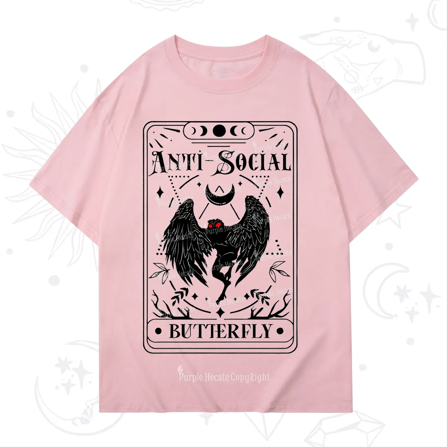 Purplehecate The Antisocial Butterfly Oracle Card T-Shirt