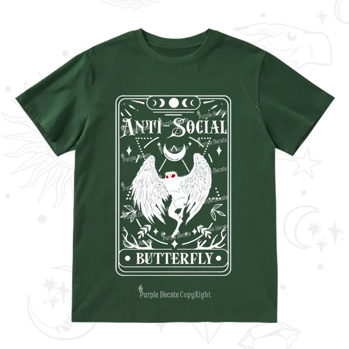 Purplehecate The Antisocial Butterfly Oracle Card T-Shirt