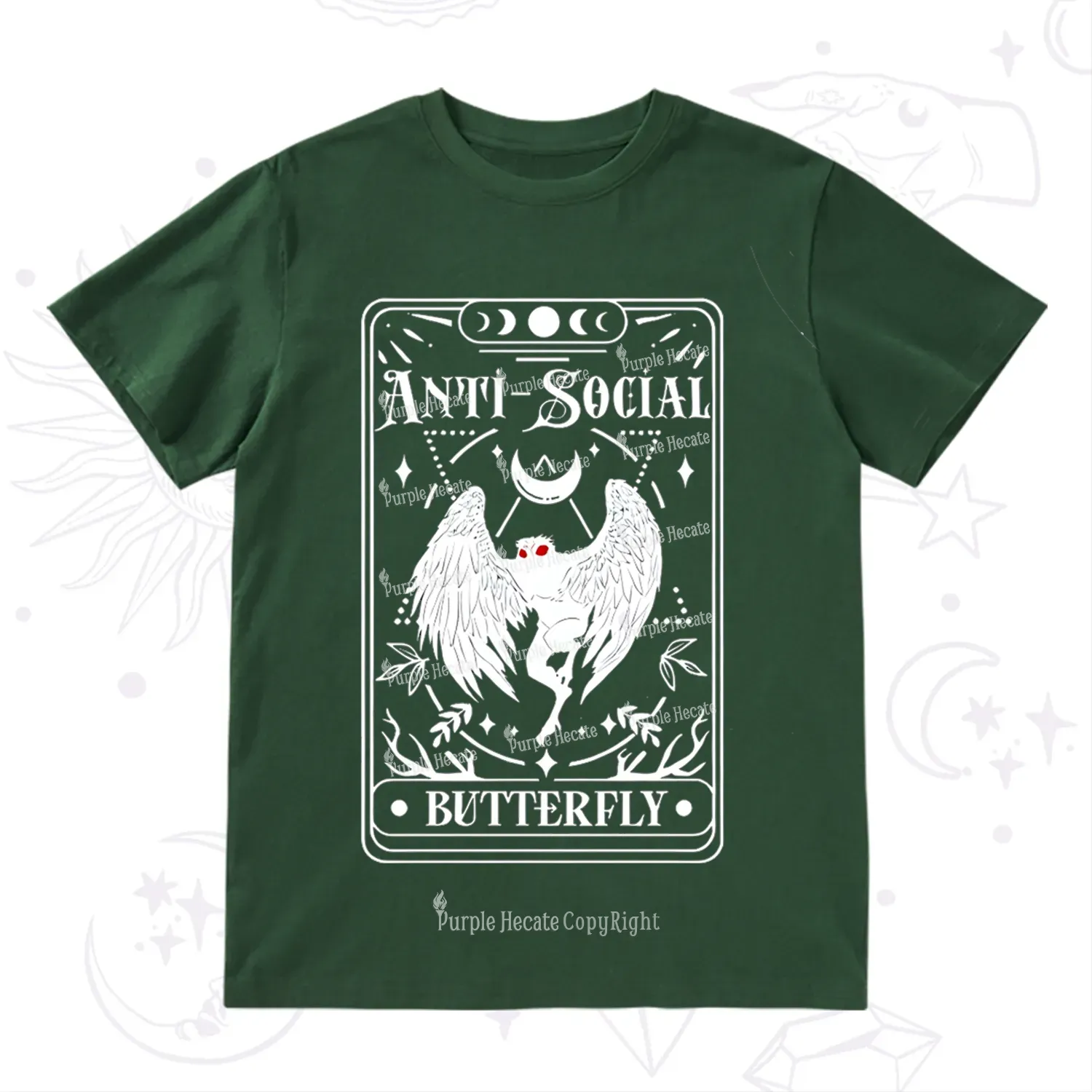 Purplehecate The Antisocial Butterfly Oracle Card T-Shirt