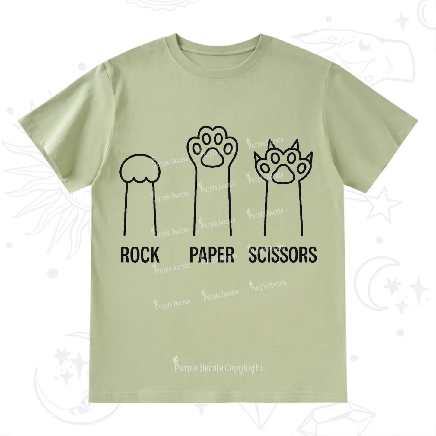 Purplehecate Rock Paper Scissors Cat Paw Edition T-Shirt