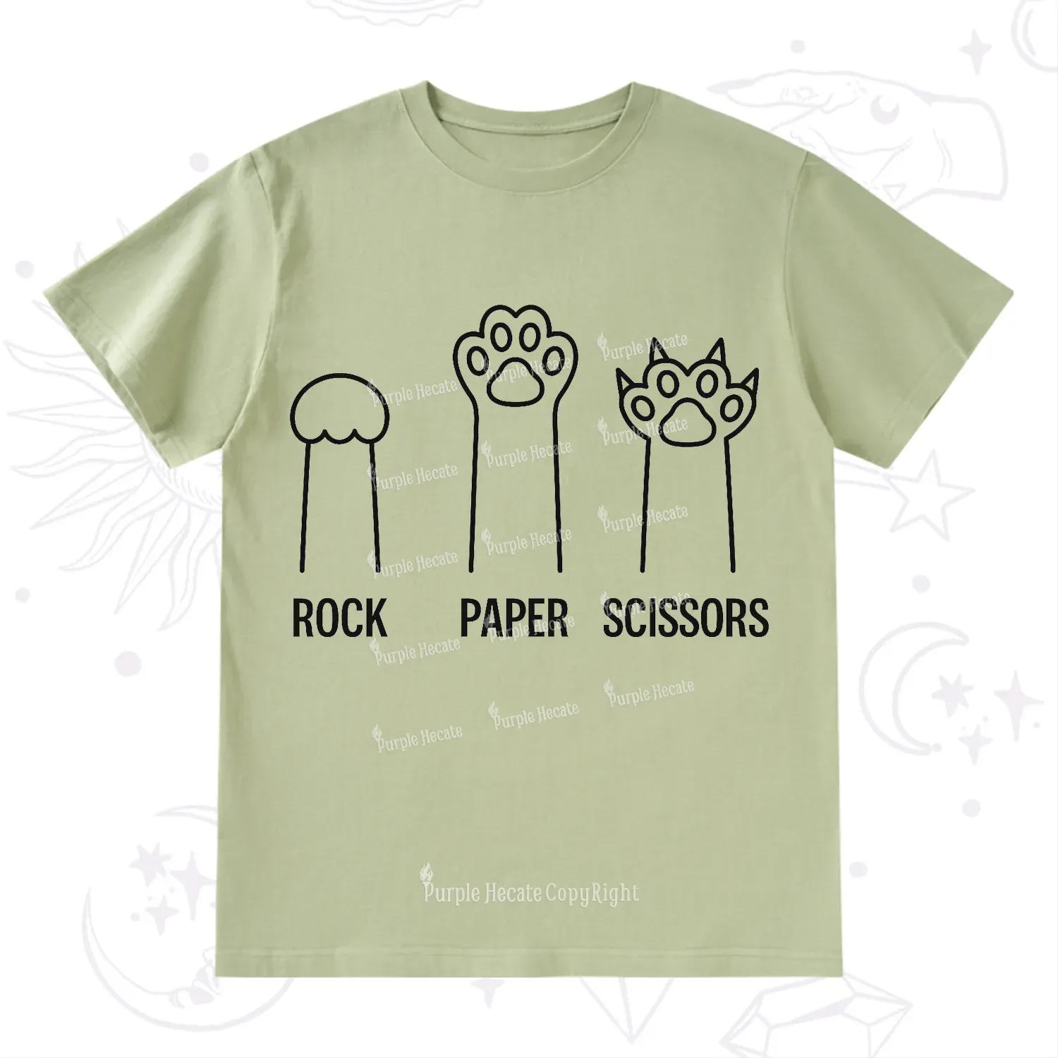 Purplehecate Rock Paper Scissors Cat Paw Edition T-Shirt