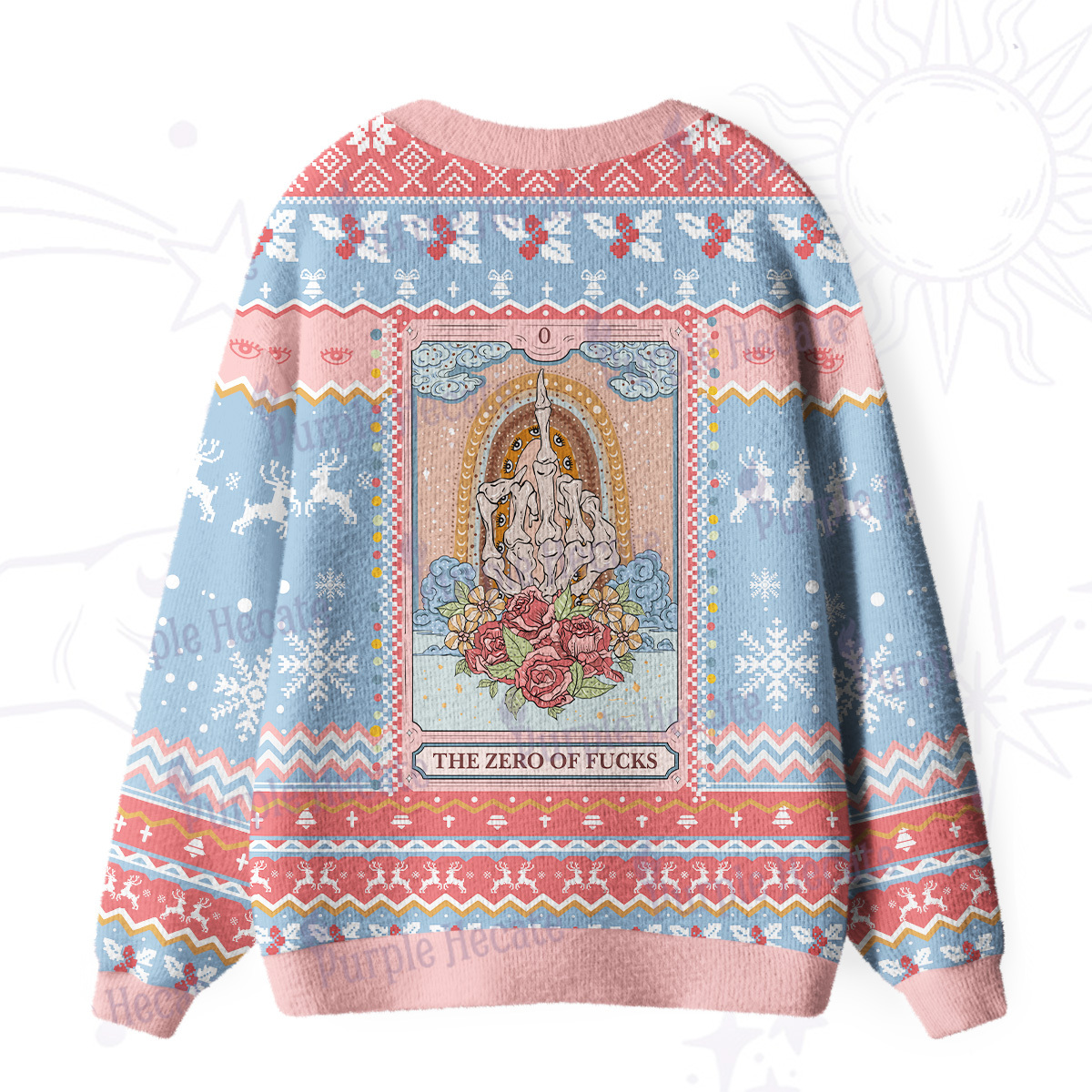 Purplehecate The Zero Of Fucks Tarot Ugly Cardigan Sweaters