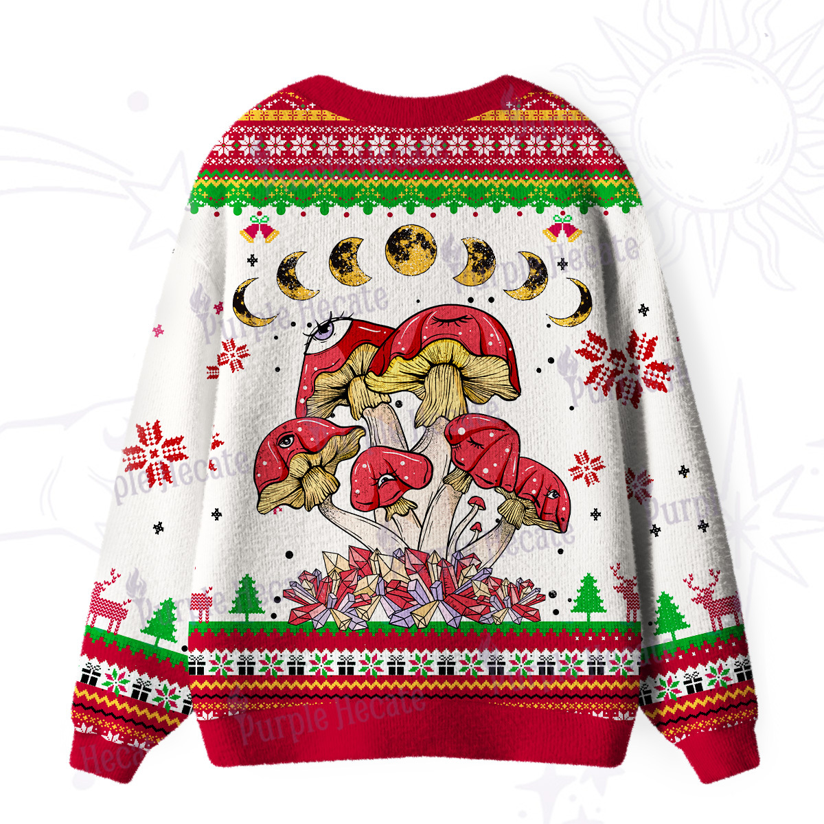 Purplehecate Magic Mushroom Ugly Cardigan Sweaters