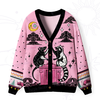 Purplehecate The Team Trash Opossum Tarot Ugly Cardigan Sweaters
