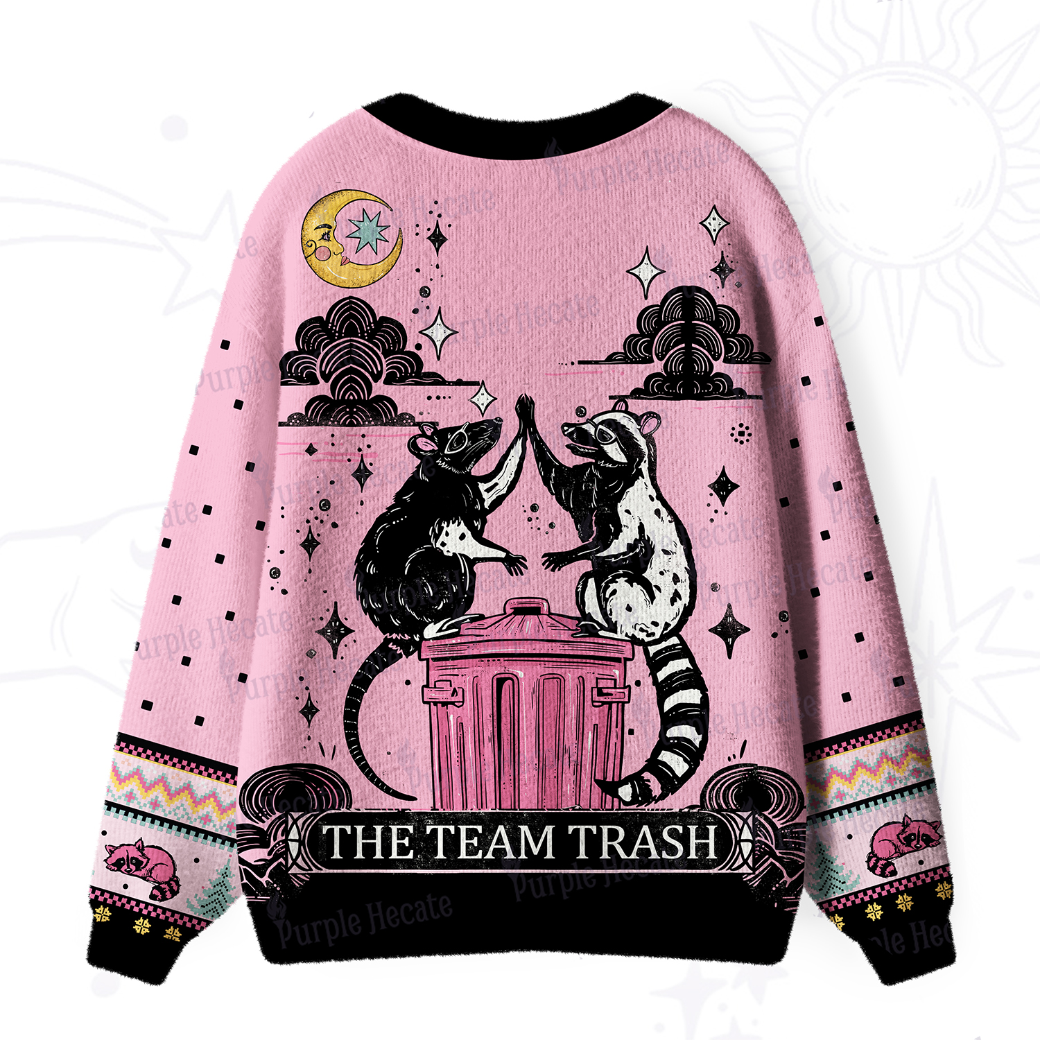 Purplehecate The Team Trash Opossum Tarot Ugly Cardigan Sweaters