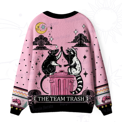 Purplehecate The Team Trash Opossum Tarot Ugly Cardigan Sweaters