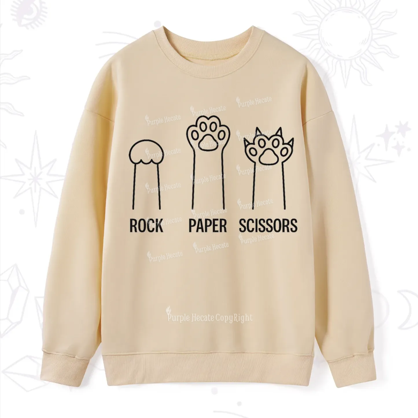 Purplehecate Rock Paper Scissors Cat Paw Edition Sweatshirt